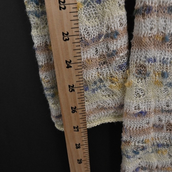 ANTHROPOLOGIE Sweater Womens Size S Cream Stripe Linen Open Knit Scoop Neck MOTH - Picture 13 of 13